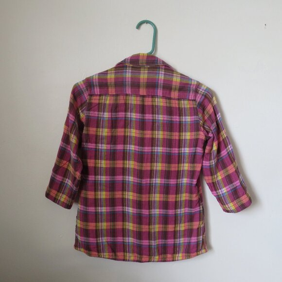Ralph Lauren Polo Reversible Pink Plaid Snap Blouse Size S - Picture 2 of 11